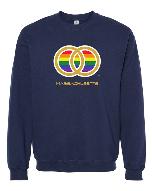 PROVINCIAL Marriage Pride STATE Center Chest Unisex Crewneck Navy Sweatshirt