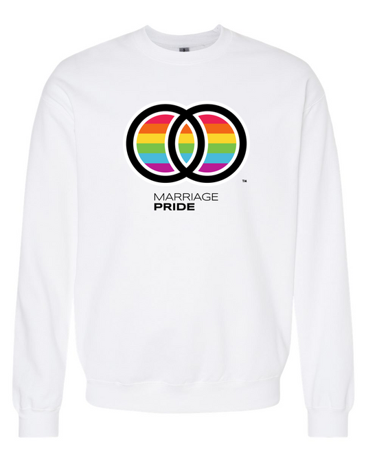 Marriage Pride LOGO LINE Large Logo Unisex Crewneck Sweatshirt
