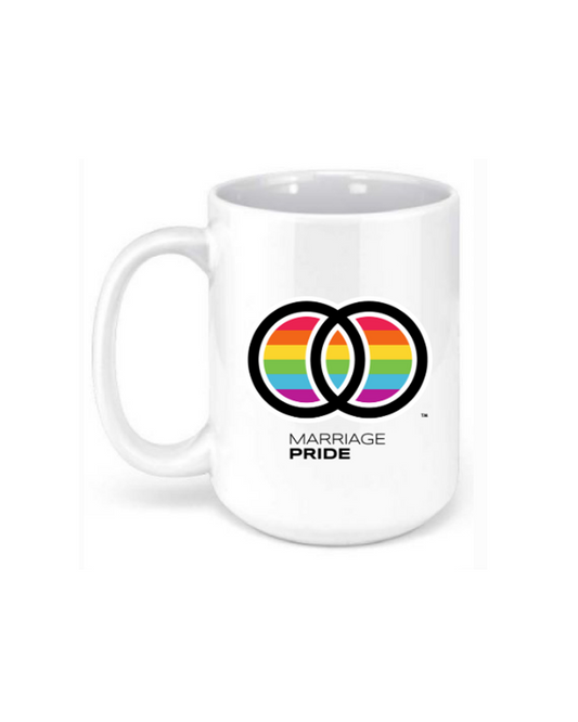 Marriage Pride Large Logo 15 oz. Ceramic White Coffee Mug