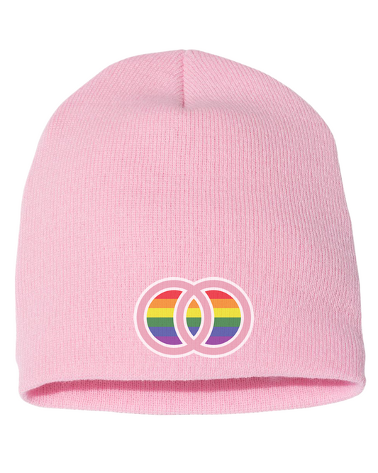 Marriage Pride PINK Embroidered Pink Beanie Hat