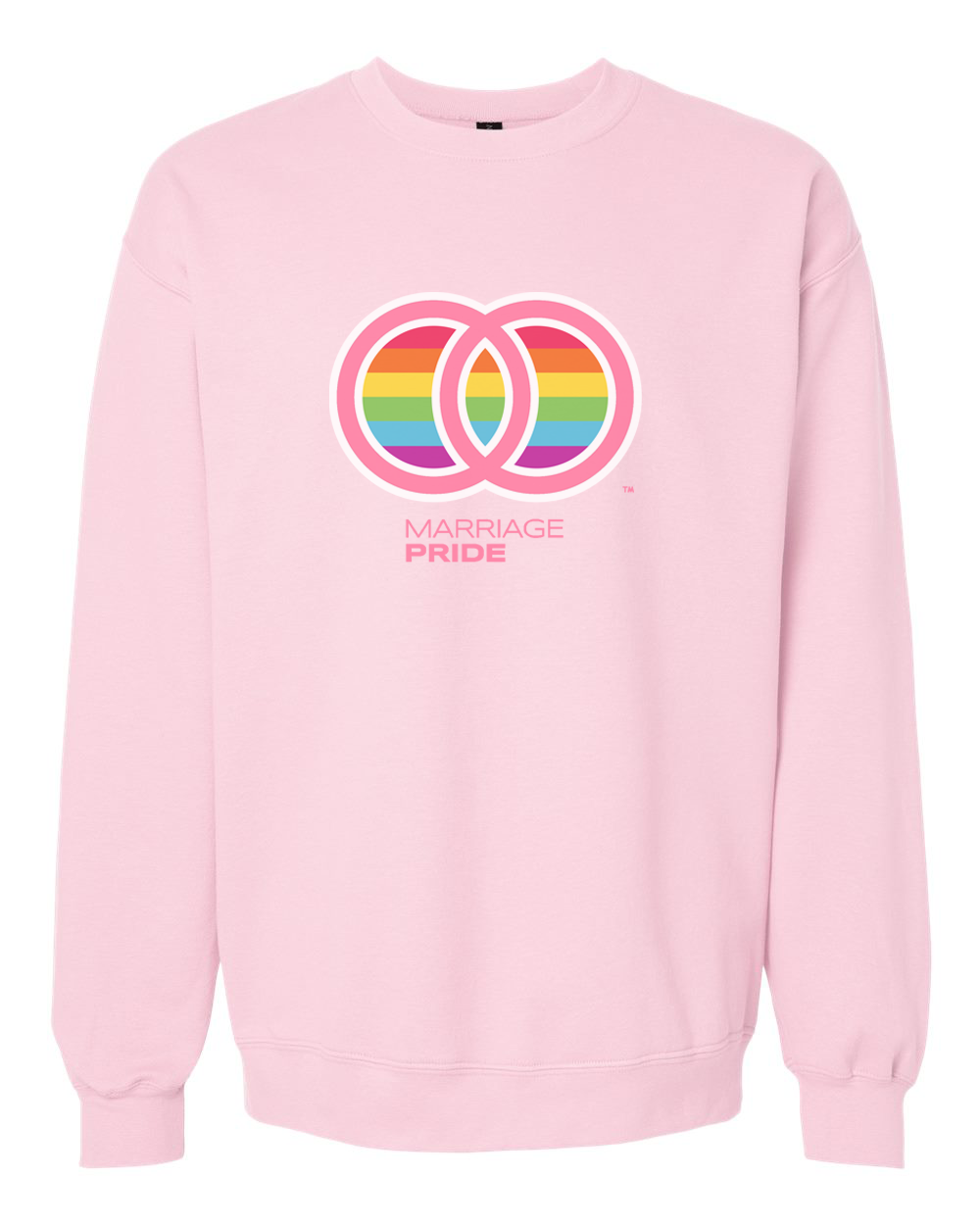 Marriage Pride PINK Large Logo Light Pink Unisex Crewneck Sweatshirt