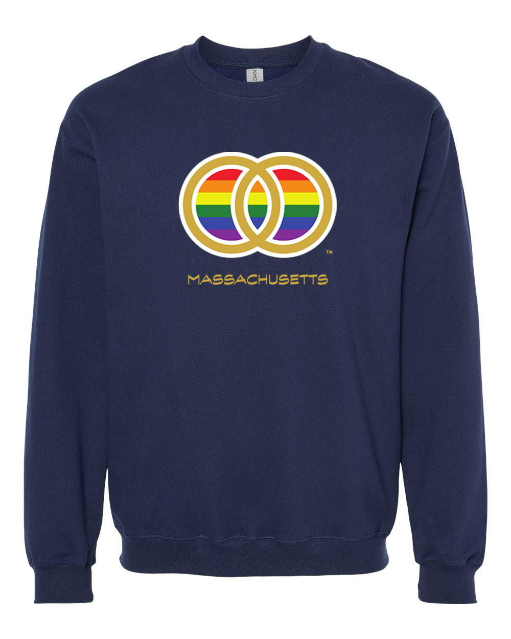 Marriage Pride PROVINCIAL STATE Center Chest Unisex Crewneck Navy Sweatshirt