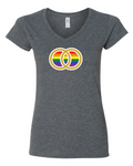 Marriage Pride SYMBOLS Women's Short Sleeve V-Neck T-Shirt